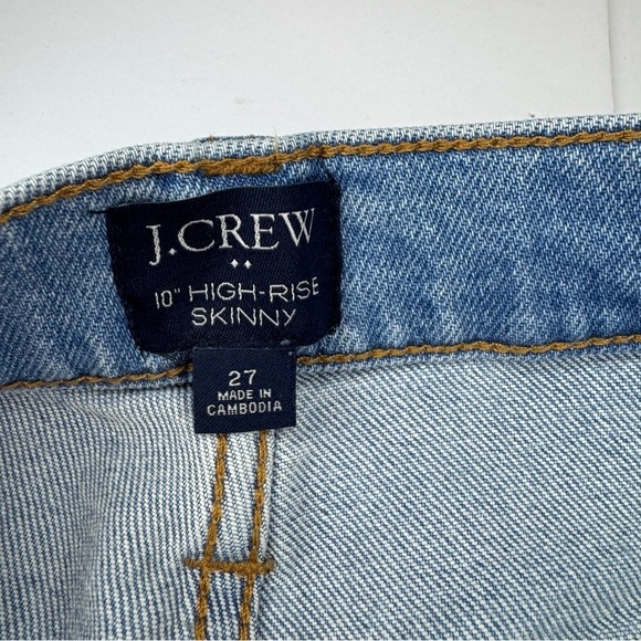 J.Crew 10” High-Rise Skinny Jeans Distressed Raw Hem | Size 27 - Picture 6 of 15